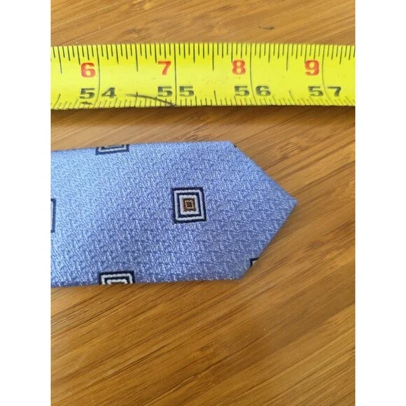 Regal Silk Tie Made in Japan Limited Edition Blue with Geometric Pattern, NWT - Picture 6 of 6